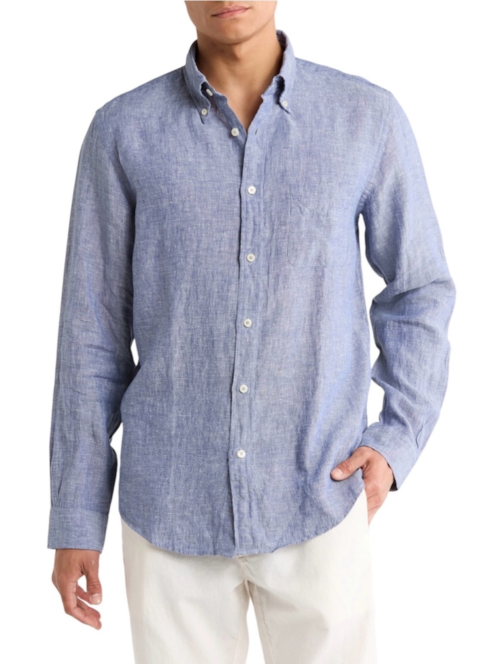 J. Hilburn by M Tessitura Monti Linen Button Down Shirt